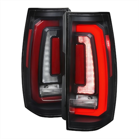 Spec-D Tuning LED TAILLIGHT MATTE BLACK HOUSING AND CLEAR LENS, 2PK LT-DEN07JRLED-SQ-RS